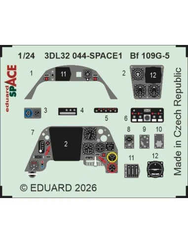 Bf 109G-5 SPACE for Airfix, 1/24 - Eduard Accessories 3DL32044