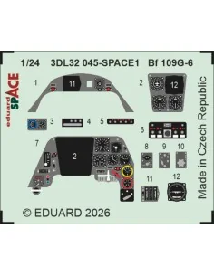 Bf 109G-6 SPACE for Airfix, 1/24 - Eduard Accessories 3DL32045
