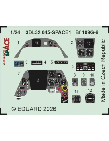 [NO_DESC] Bf 109G-6 SPACE for Airfix, 1/24 - Eduard Accessories 3DL...