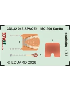MC.200 Saetta seatbelts SPACE for Italeri, 1/32 - Eduard Accessorie...