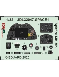 Spitfire Mk.Vb SPACE for Kotare, 1/32 - Eduard Accessories 3DL32047