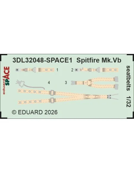 Spitfire Mk.Vb seatbelts SPACE for Kotare, 1/32 - Eduard Accessorie...