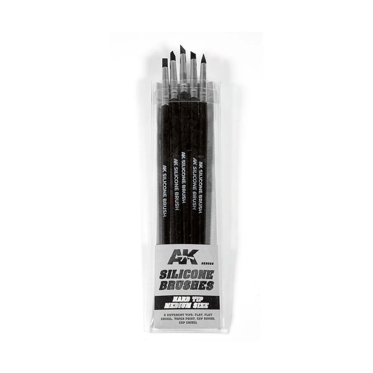 SET 5 PINCELES DE SILICONA DUREZA DURA. TAMAÑO MEDIO / SET OF 5 SIL...