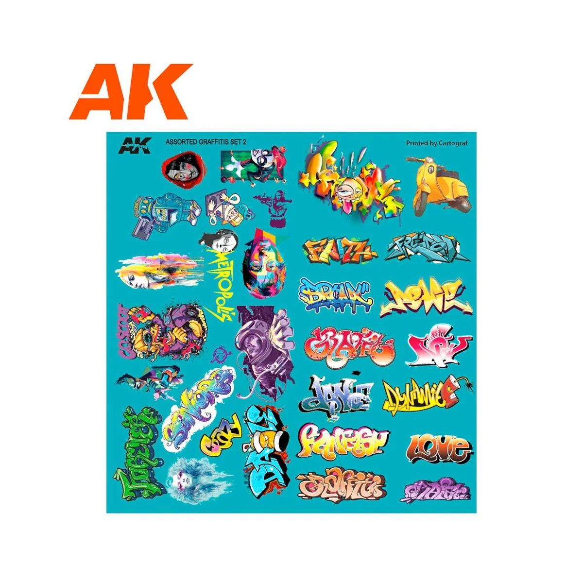 SURTIDO DE CALCAS DE GRAFFITIS - AK Interactive AK9091