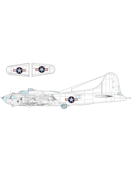 B-17F US national insignia w/ red outline, 1/48 - Eduard Accessorie...