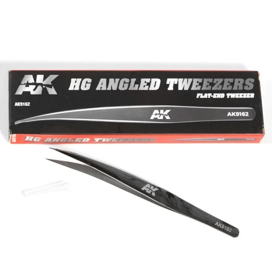 HG ANGLED TWEEZERS 02 (FLAT-END) - AK Interactive AK9162