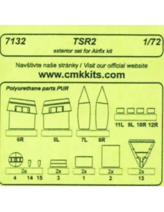 TSR 2 - exterior set für Airfix Bausatz, 1/72 - CMK 129-7132