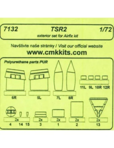 TSR 2 - exterior set für Airfix Bausatz, 1/72 - CMK 129-7132