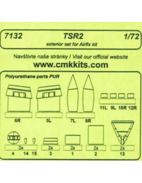 TSR 2 - exterior set für Airfix Bausatz, 1/72 - CMK 129-7132