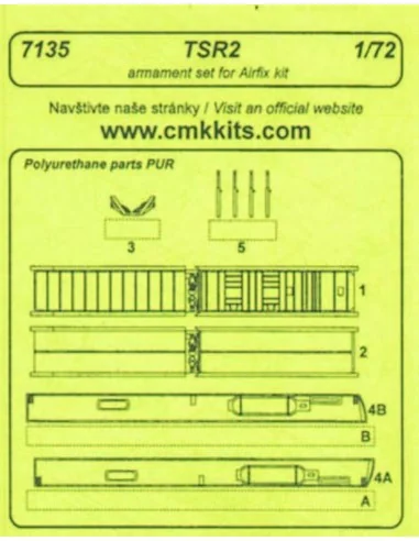 TSR - 2 Armament Set Resin Detail Set für Airfix-Bausatz, 1/72 - CM...