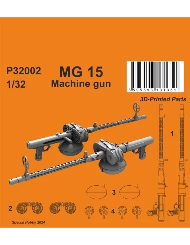MG 15 Machine gun (2 pcs), 1/32 - CMK 129-P32002