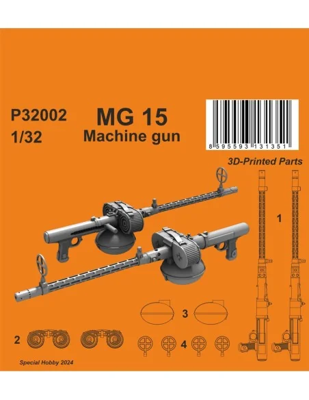 [NO_DESC] MG 15 Machine gun (2 pcs), 1/32 - CMK 129-P32002