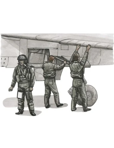 French pilot and two mechanics f.1/72 Special Hobby Mirage F.1C mod...