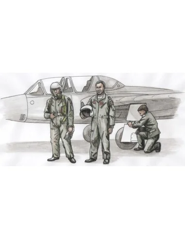 Two Fouga Magister Pilots and a.Mechanic for Special Hobby kit (3 f...