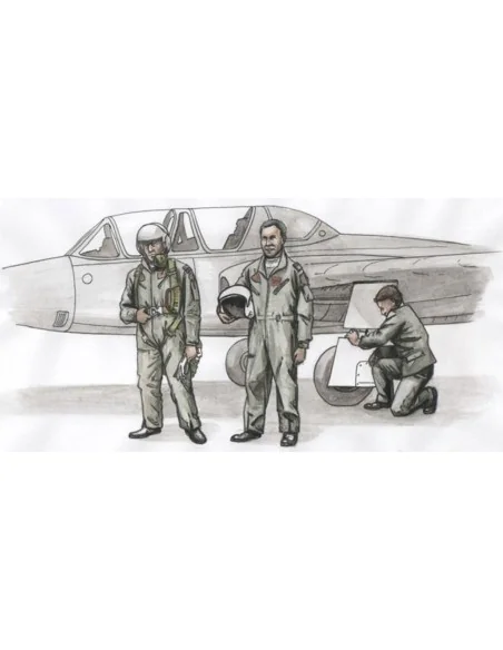 Two Fouga Magister Pilots and a.Mechanic for Special Hobby kit (3 f...