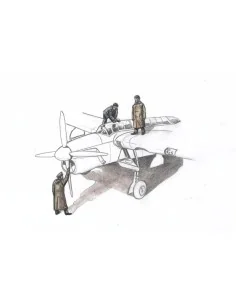 Barracuda Mechanics (3 figures, aboard carrier w/raincoat)f.Sp.Hobb...