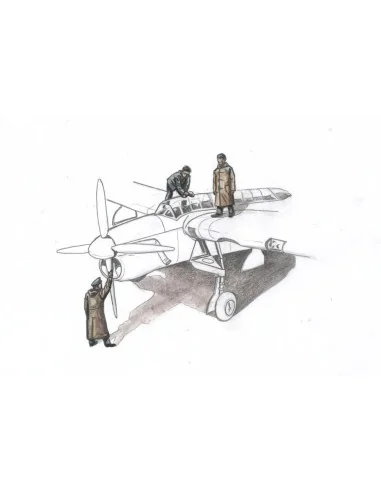 Barracuda Mechanics (3 figures, aboard carrier w/raincoat)f.Sp.Hobb...