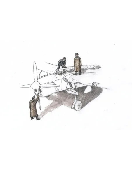 Barracuda Mechanics (3 figures, aboard carrier w/raincoat)f.Sp.Hobb...