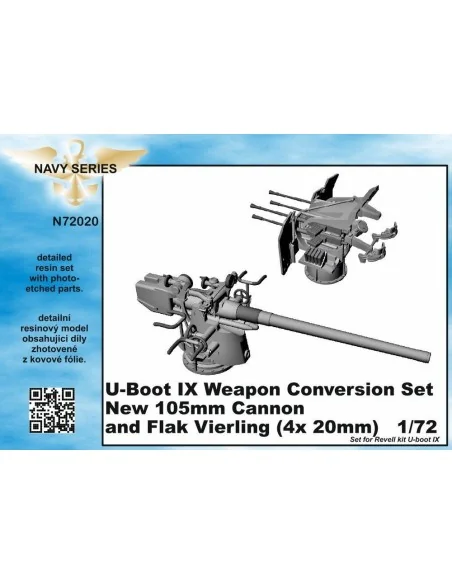 U-Boot IX Weapon Conversion set-new105mm cannon a.Flak Vierling f.R...