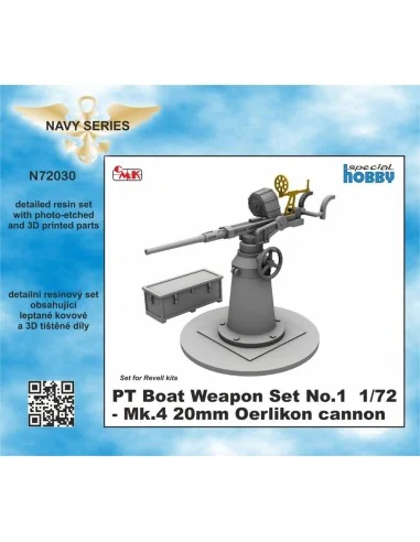 PT Boat Weapon Set No.1 - Mk.4 20mm Oerlikon cannon, 1/72 - CMK 129...