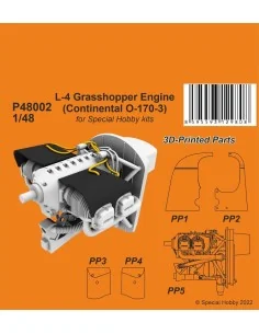 L-4 Grasshopper Engine (Continental O-170-3), 1/48 - CMK 129-P48002