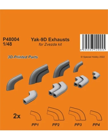 Yak-9D Exhausts, 1/48 - CMK 129-P48004