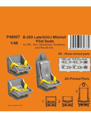 B-25D Late/G/H/J Mitchell Pilot Seats 1/48 / for HK, Acc. Miniature...