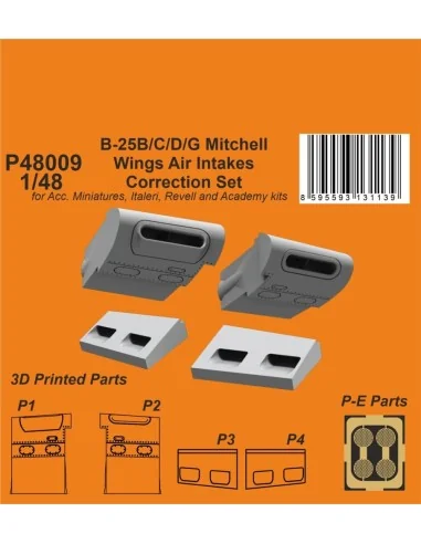 B-25 Mitchell Wings Air Intakes Correction Set, 1/48 - CMK 129-P48009