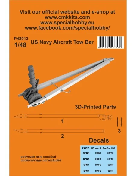 [NO_DESC] US Navy Aircraft Tow Bar, 1/48 - CMK 129-P48013