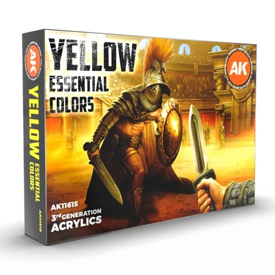 YELLOW ESSENTIAL COLORS 3GEN SET - AK Interactive AK11615 YELLOW ESSENTIAL COLORS 3GEN SET - AK Interactive AK11615