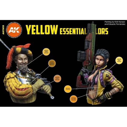 YELLOW ESSENTIAL COLORS 3GEN SET - AK Interactive AK11615 YELLOW ESSENTIAL COLORS 3GEN SET - AK Interactive AK11615