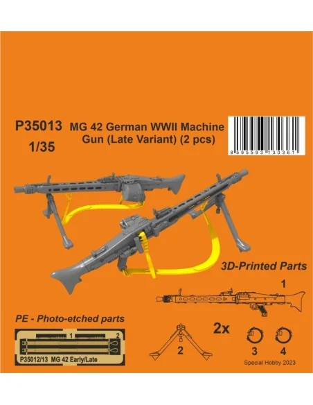MG 42 German WWII Machine Gun (Late Variant), 1/35 - CMK 129-P35013