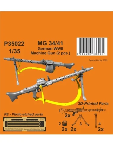 [NO_DESC] MG 34/41 German WWII Machine Gun (2 pcs.), 1/35 - CMK 129...