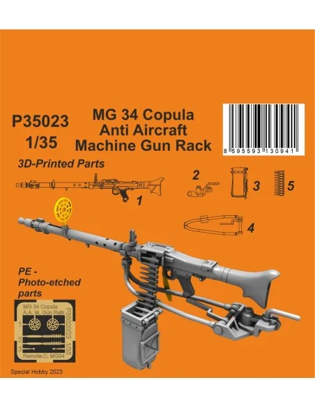 MG 34 Copula Anti Aircraft Machine Gun Ralk (2 pcs.), 1/35 - CMK 12...