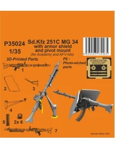 Sd.Kfz 251C MG 34 with armor shiels and pivot mount, 1/35 - CMK 129...