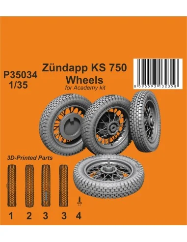 Zündapp KS 750 Wheels / for Academy kit, 1/35 - CMK 129-P35034