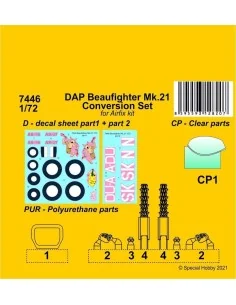 DAP Beaufighter Mk.21 Conversion Set, 1/72 - CMK 129-7446