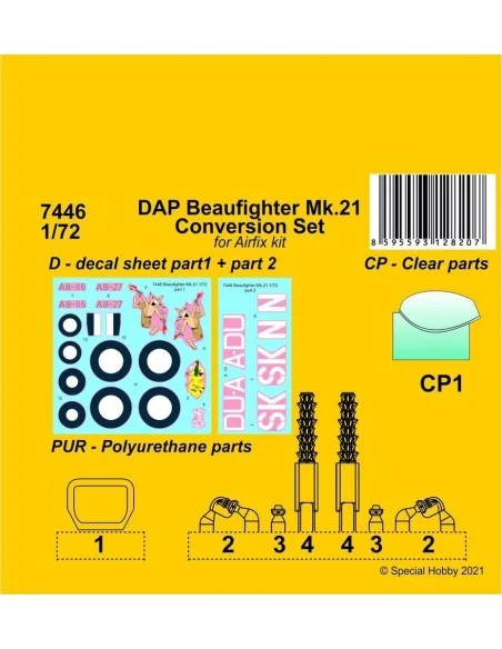 DAP Beaufighter Mk.21 Conversion Set, 1/72 - CMK 129-7446