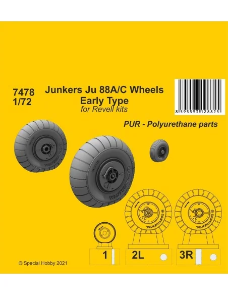 Junkers Ju 88A/C Wheels Early Type (Revell kits), 1/72 - CMK 129-7478