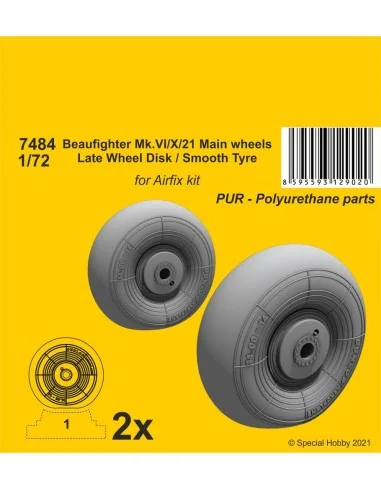 Beaufighter Mk.VI/X/21 Mainwheels - Late Wheel Disk / Smooth Tyre, ...