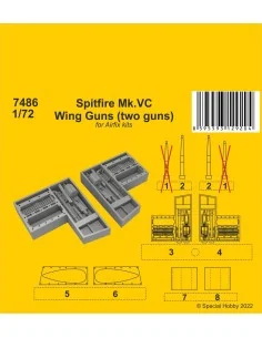 Spitfire Mk.VC Wing Guns (two guns) / for Airfix kit, 1/72 - CMK 12...