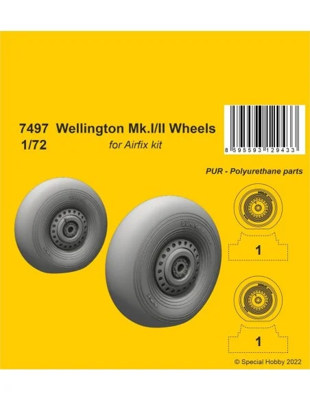 Wellington Mk.II Wheels 1/72 / for Airfix kit, 1/72 - CMK 129-7497