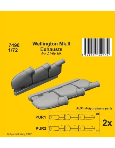 [NO_DESC] Wellington Mk.II Exhausts 1/72 / for Airfix kit, 1/72 - C...