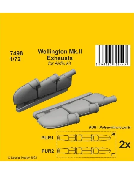 Wellington Mk.II Exhausts 1/72 / for Airfix kit, 1/72 - CMK 129-7498