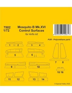 Mosquito B Mk.XVI Control Surfaces / for 1/72 Airfix kit, 1/72 - CM...