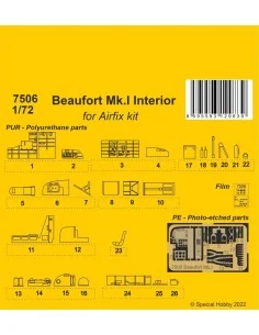 Beaufort Mk.I Interior for Airfix kit, 1/72 - CMK 129-7506