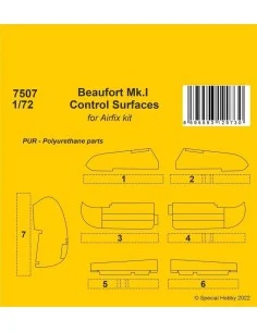 Beaufort Mk.I Control Surfaces 1/72 / for Airfix kit, 1/72 - CMK 12...