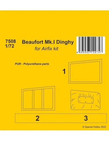 Beaufort Mk.I Dinghy 1/72 / for Airfix kit, 1/72 - CMK 129-7508