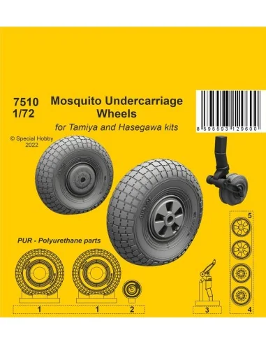 Mosquito Undercarriage Wheels / for 1/72 Tamiya and Hasegawa kits, ...