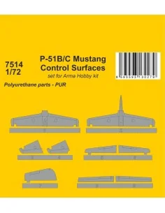 P-51B/C Mustang Control Surfaces 1/72 / for Arma Hobby kit, 1/72 - ...